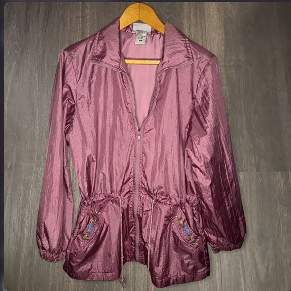 Blair Jackets & Blazers - Vintage Blair Dusty Rose Embroidered Windbreaker Jacket Medium